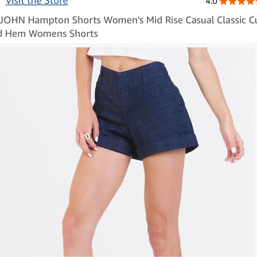 Dear John Blue Jean Shorts High-Waisted Cuffed